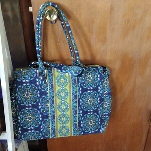 Stylish Blue and Green Patterned Tote